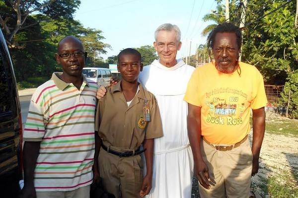 On the right, our faithful school bus driver Kwako